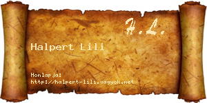 Halpert Lili névjegykártya